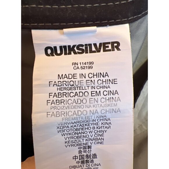 Quiksilver Mens Khaki Board Shorts Size 26 With Orange Drawstring & Pocket - Picture 10 of 13